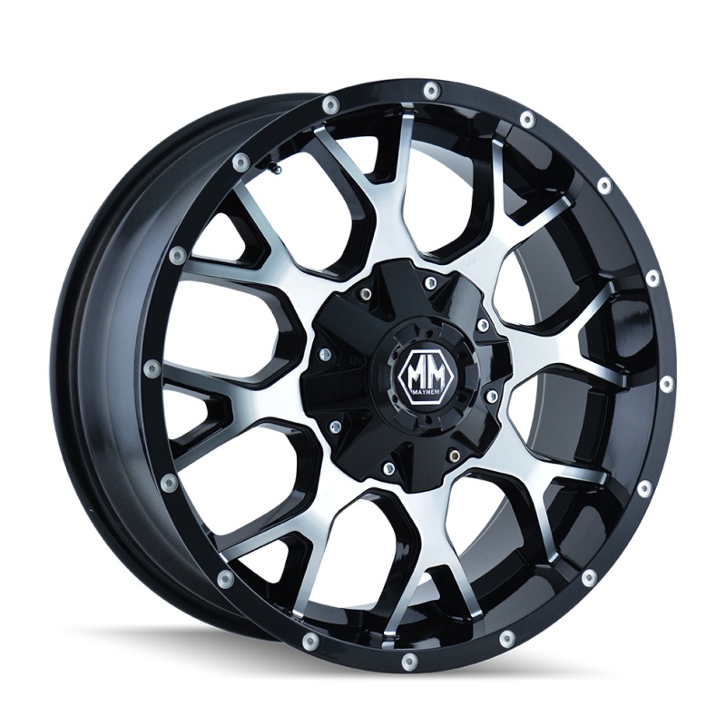 Mayhem 8015 Warrior 17×9 / 5×114.3 BP / 18mm Offset / 87mm Hub Black/Machined Face Wheel