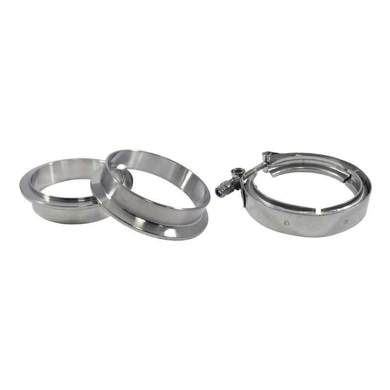 Torque Solution Stainless Steel V-Band Clamp & Flange Kit – 3.75in (95mm)