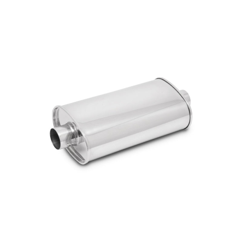 Vibrant 2in In/Out Center/Center Stainless Steel StreetPower Oval Muffler