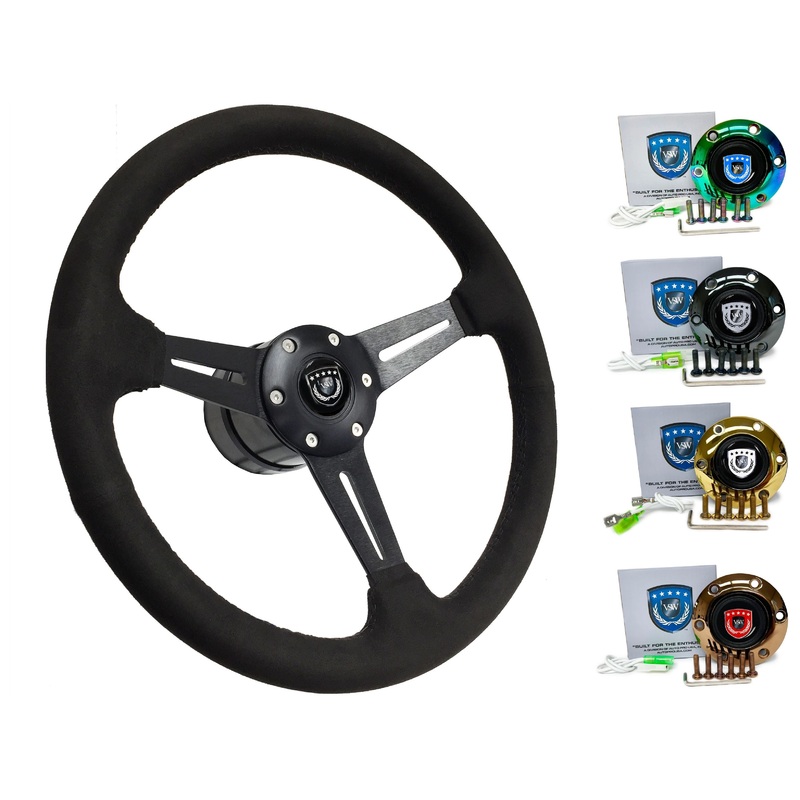 1998+ Audi A4 Steering Wheel Kit | Black Ultralux Suede | ST3584BLK