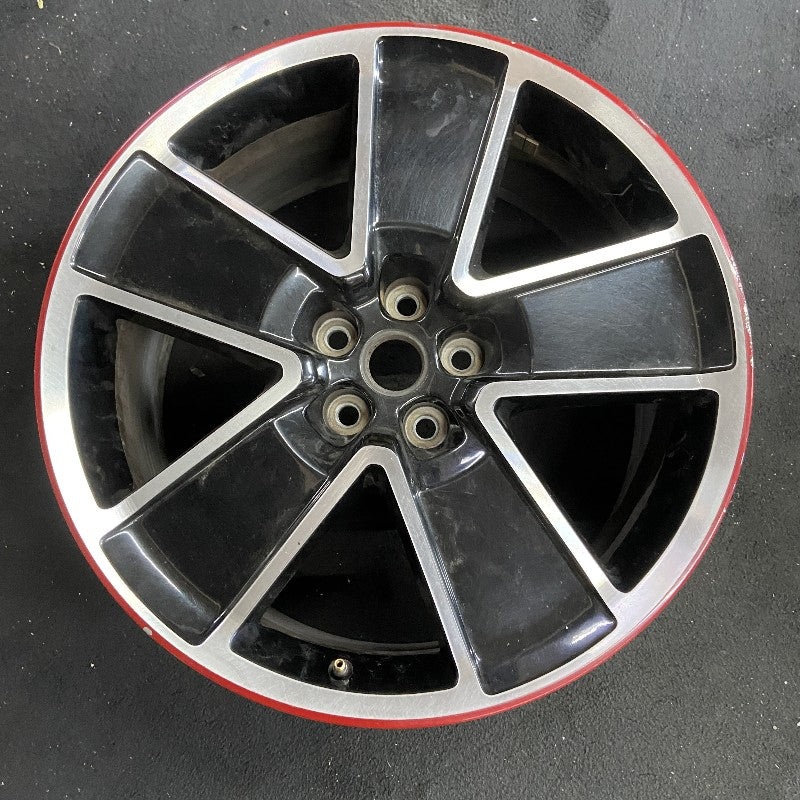 21″ CAMARO 13-14 21×9.5 rear 5 single spoke black with red bead opt R48 Original OEM Wheel Rim