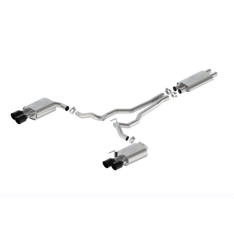 Ford Racing 2024 Mustang 5.0L Touring Non-Active Cat-Back Exhaust w/GT Valance – Black Tip