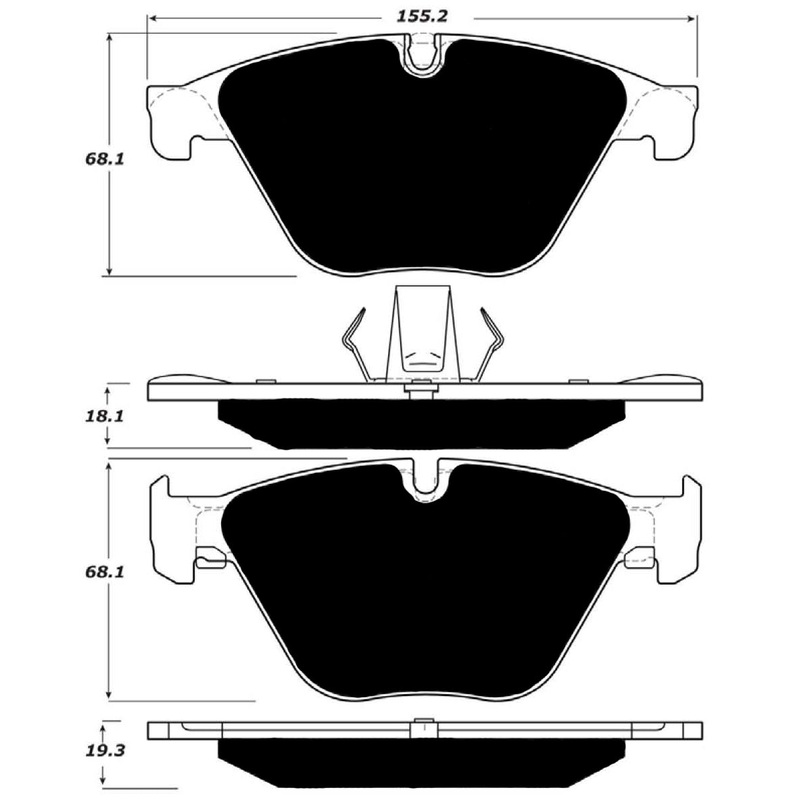 Porterfield Brake Pads for 2011 BMW 535i Sedan 330mm OD Rear Rotor