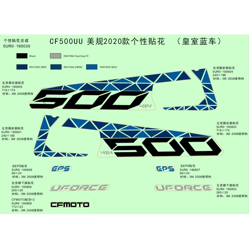 Rear LH Decal Cargo Box by CF Moto
