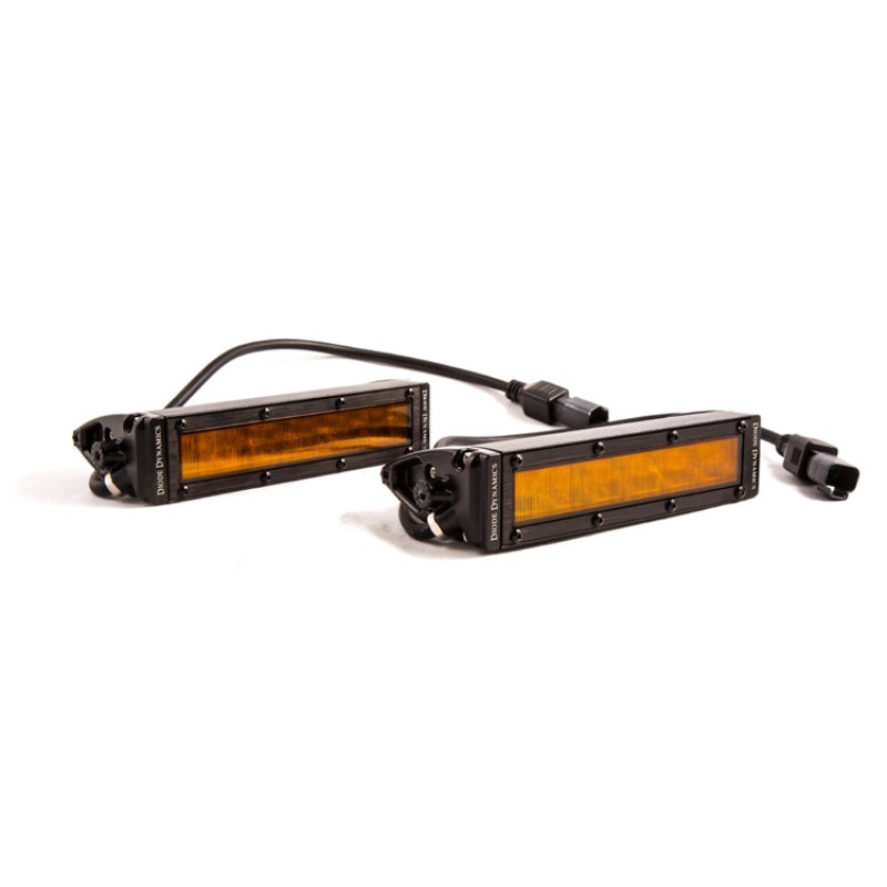Diode Dynamics 6 In LED Light Bar Single Row Straight SS6 – Amber Wide Light Bar (Pair)