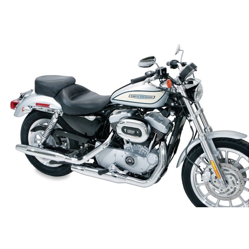 Mustang 04-21 Harley Sportster 4.5 Wide Touring Solo Seat w/Driver Backrest – Black