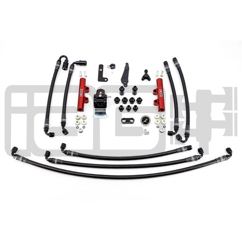 IAG PTFE Flex Fuel System Kit w/ Lines, FPR & Red Fuel Rails – 2008-2021 STI