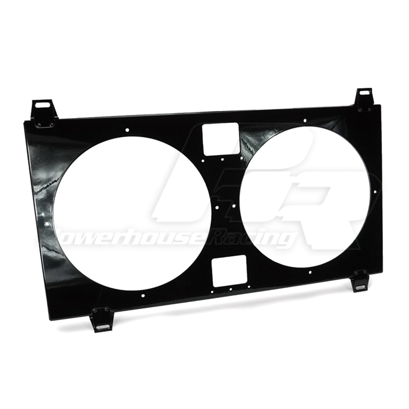 PHR Dual High Performance SPAL Fan Shroud, Shroud Only – Gloss black powder coat finish