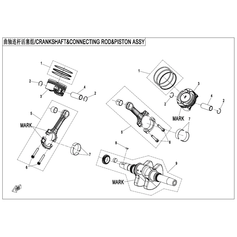 Connecting Rod Assembly Mark B by CF Moto