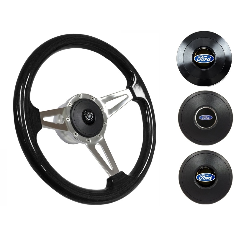 1961-65 Ford Truck Steering Wheel Kit | Black Ash Wood | ST3077