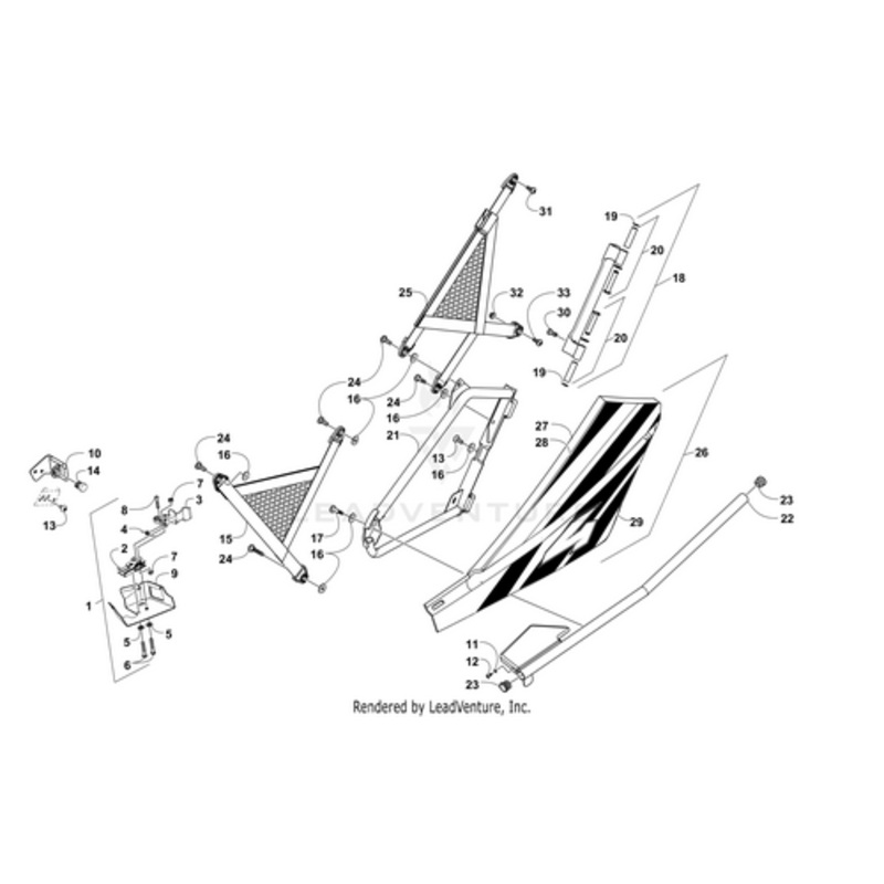 Door W/O Decals – Left – Black by Arctic Cat