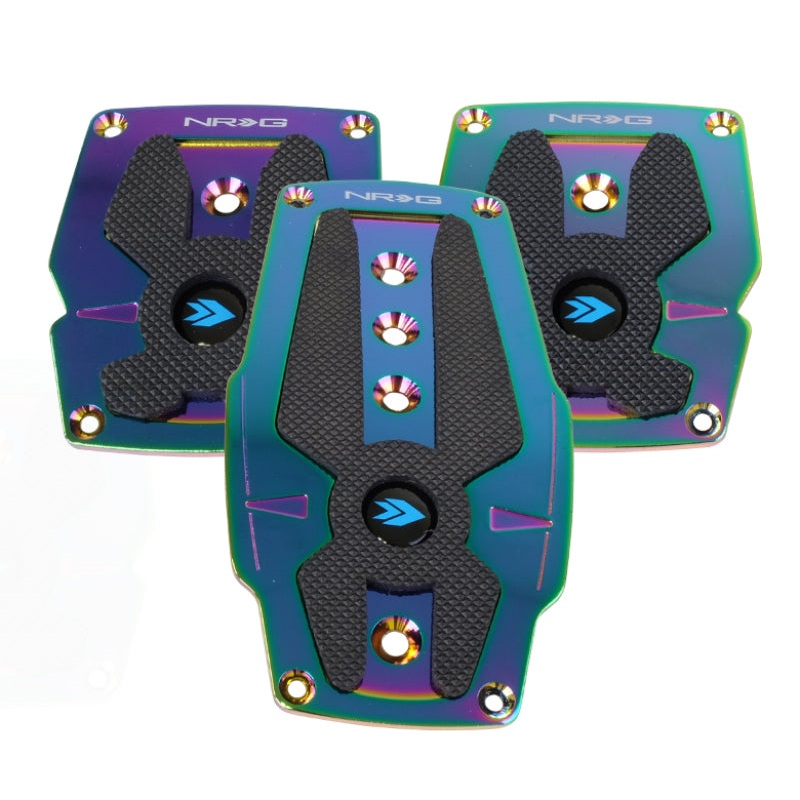 NRG Aluminum Sport Pedal M/T – Neochrome w/Black Rubber Inserts