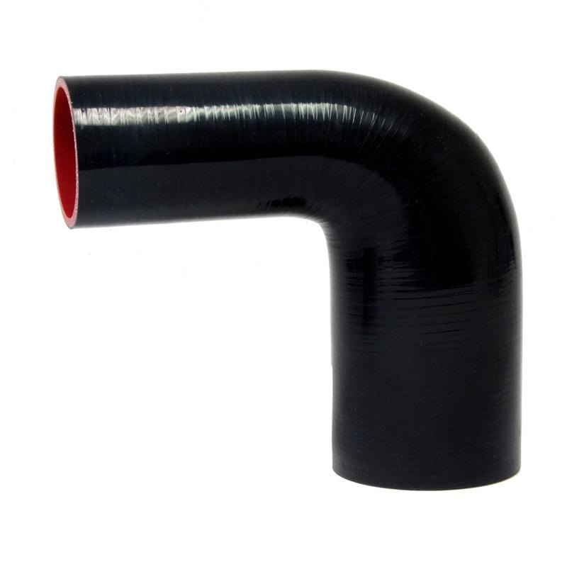 HPS 2-3/8″ – 2-3/4″ ID Silicone 90 Degree Reducer Hose | Universal (HTSER90-238-275-BLK)