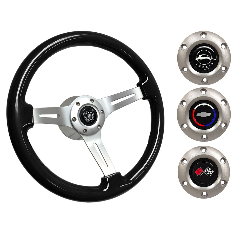 1955-68 Impala Steering Wheel Kit | Black Ash Wood | ST3074