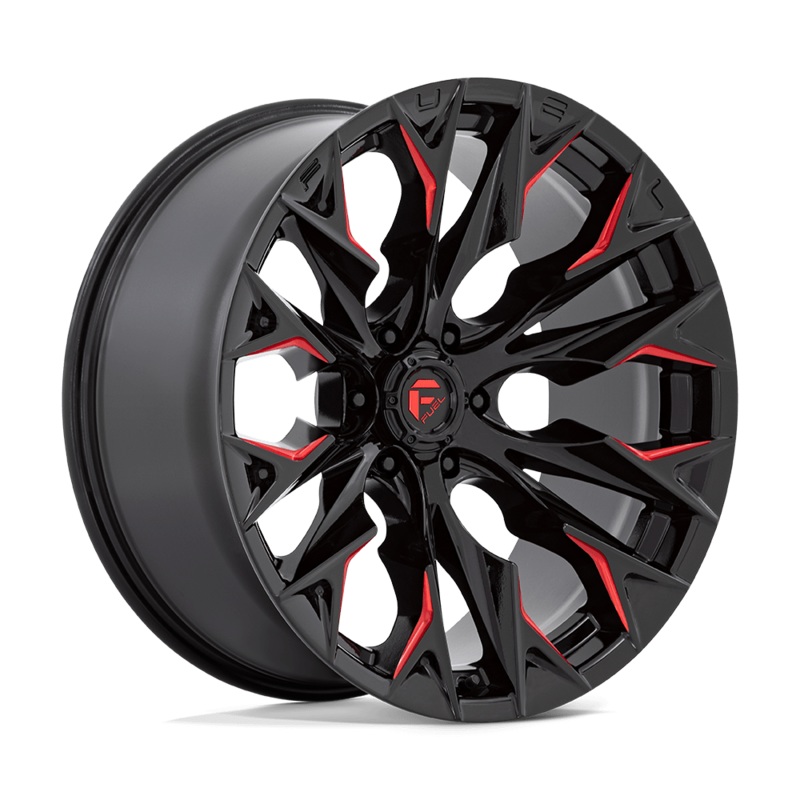 Fuel Wheels D823 Flame 22″ 6×135 Gloss Black Milled With Candy Red
