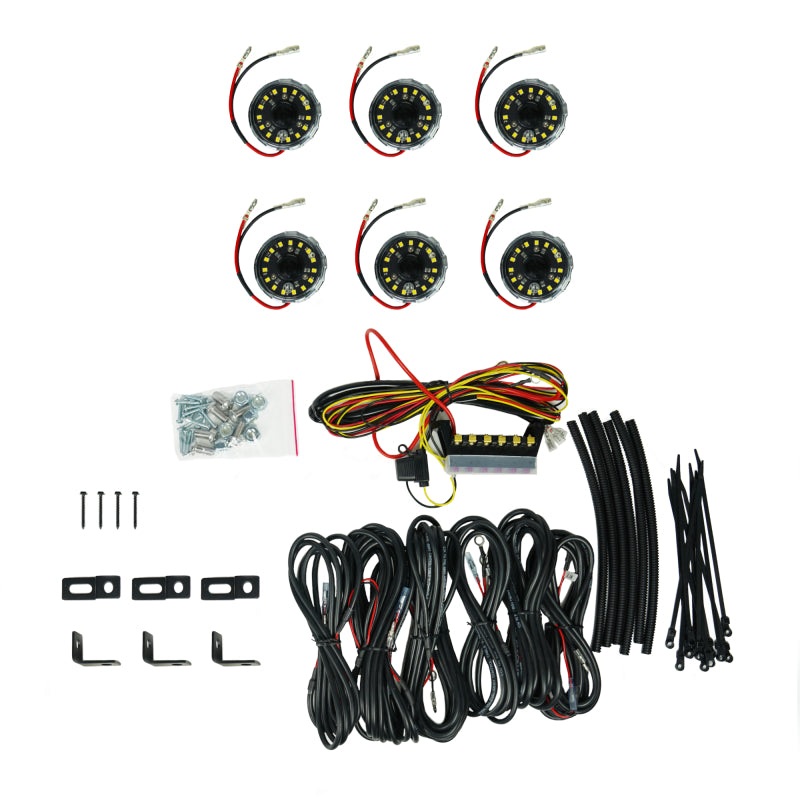 KC HiLiTES Cyclone V2 LED – Rock Light – 6-Light System – Clear – 5W Flood Beam