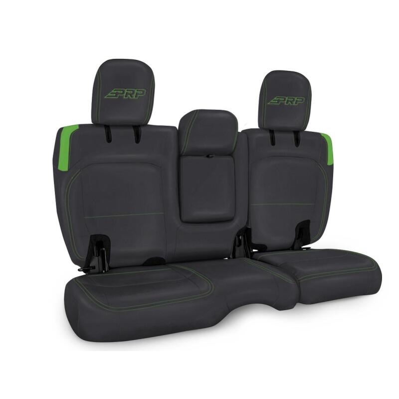 PRP Jeep Wrangler JL Rear Bench CoversU – 4 door with Armrest – Black/Green
