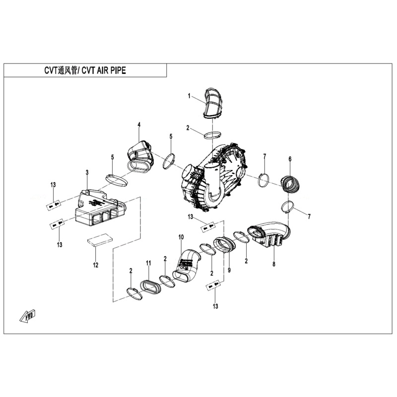 Cvt Rear Intake Pipe Connector by CF Moto