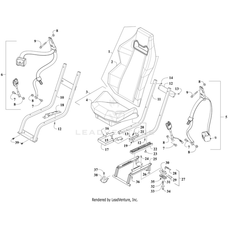Tube,Driver-Seat-Mount-Ptd Blk By Arctic Cat