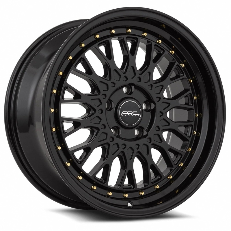 VORS AR1 17″ 5×115 All Black Gold Rivet