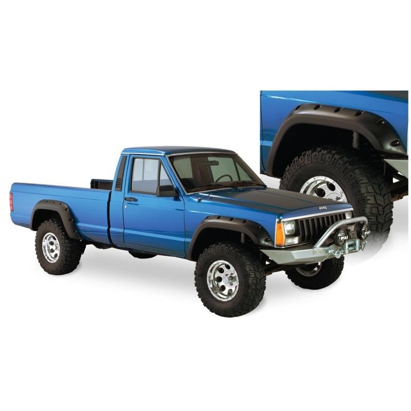Bushwacker 84-01 Jeep Cherokee Cutout Style Flares 4pc Fits 2-Door Sport Utility Only – Black