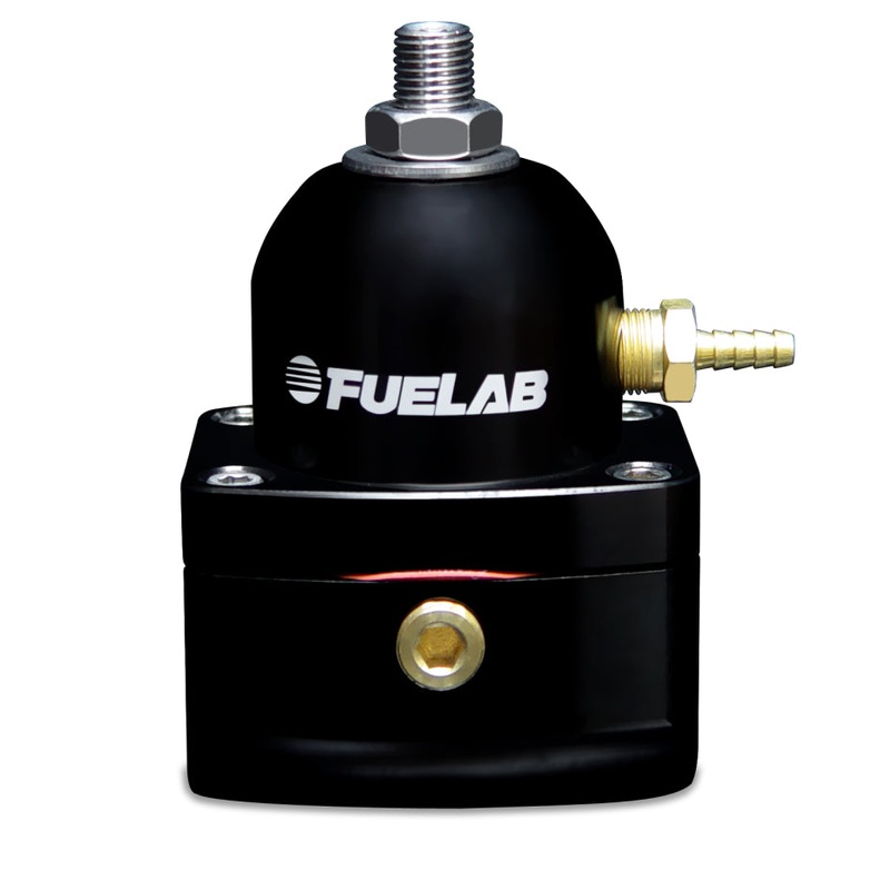Fuelab 515 EFI Adjustable FPR Large Seat 25-90 PSI (2) -10AN In (1) -6AN Return – Black