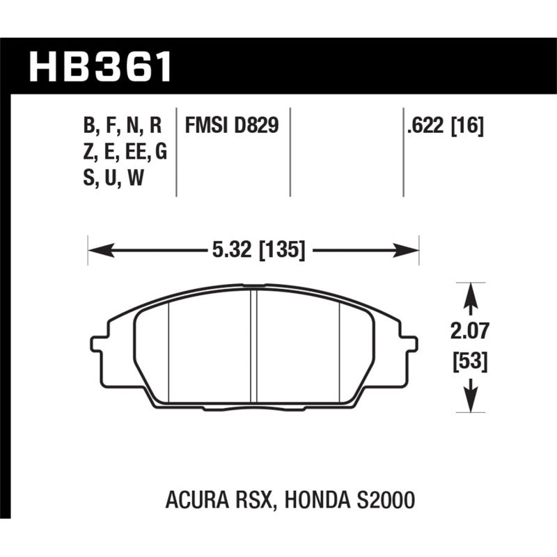 Hawk 06+ Civic Si HP+ Street Front Brake Pads