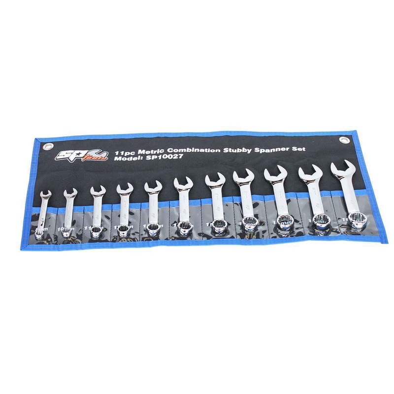SP Tools USA – 11PC METRIC STUBBY QUAD DRIVE COMBINATION WRENCH SET
