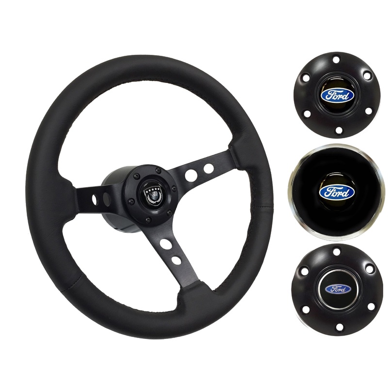 1969, 78-91 Ford Truck Steering Wheel Kit | Black Leather | ST3094BLK