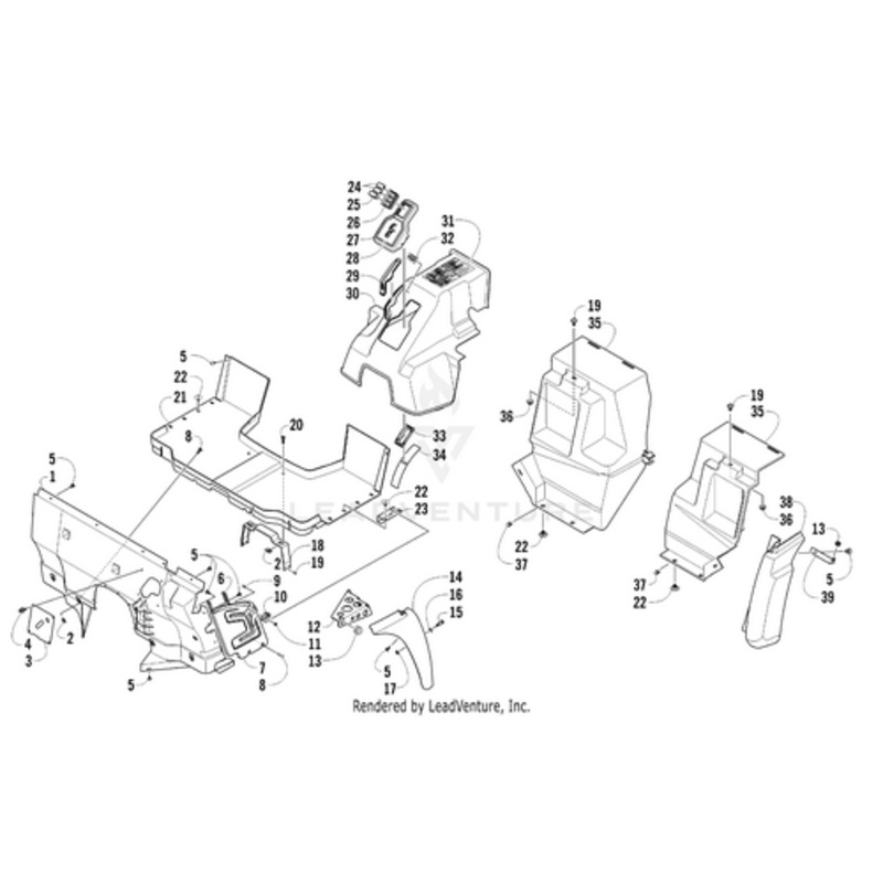 Front Fender – Right Met Gray by Arctic Cat