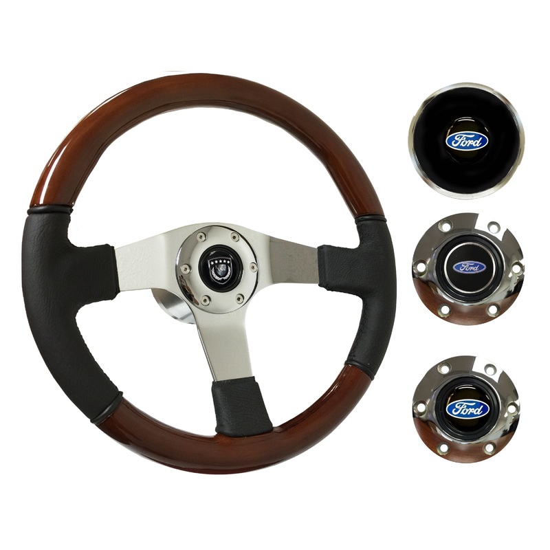 1965-69 Ford Ranchero Steering Wheel Kit | Mahogany Wood – Leather | ST3019