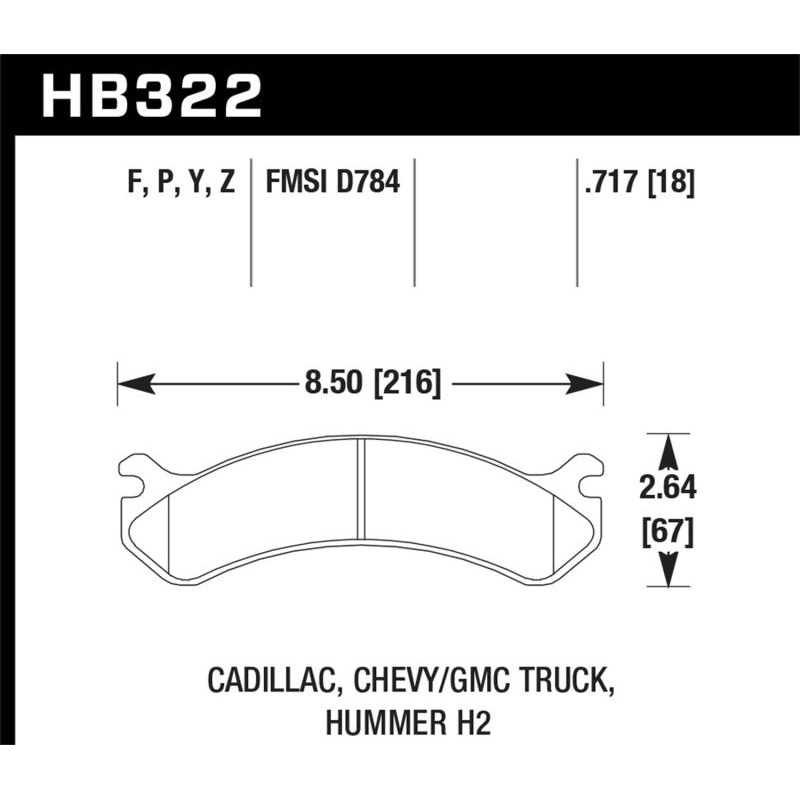Hawk Chevy / GMC Truck / Hummer Super Duty Street Front Brake Pads