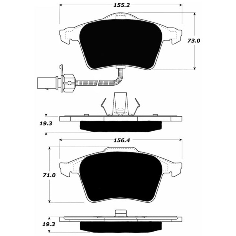Porterfield Brake Pads for 2002 AUDI A6 Quattro – 2.7L Turbo 2 Pad Front Caliper