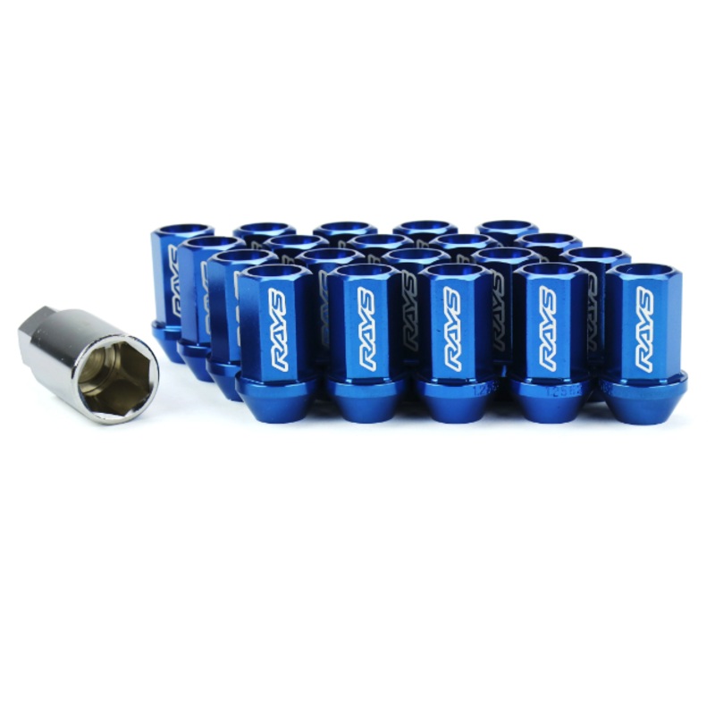 RAYS Dura-Nut L42 Straight Type 12X1.25 Lug Nut Set 16 Lug 4 Lock Set – Blue
