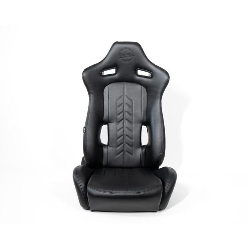 NRG Reclinable Sport Seats (Pair) The Arrow Black Vinyl w/ Pressed NRG logo w/ Black Stitch