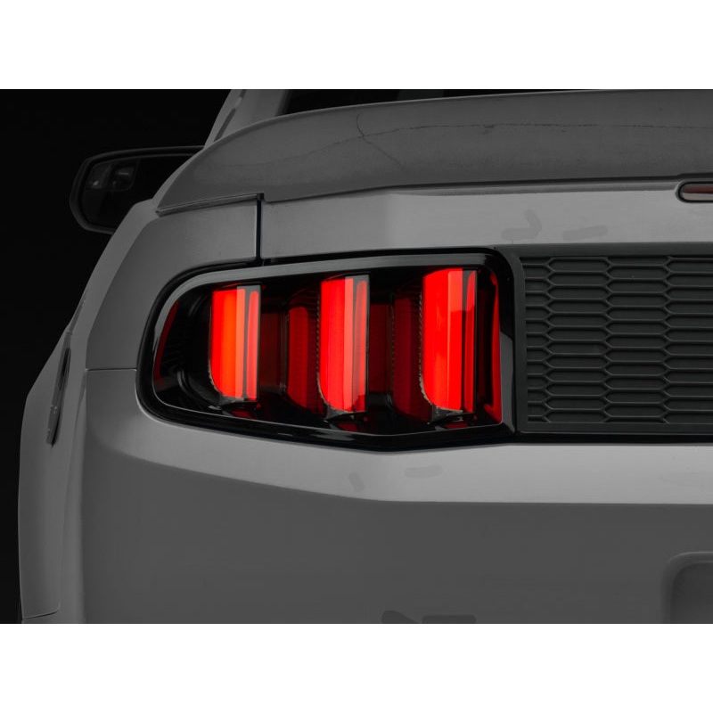 Raxiom 10-12 Ford Mustang Vector V2 LED Tail Lights – Gloss Black Housing | Clear Lens