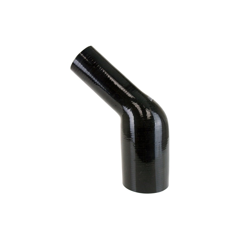 HPS 2-1/2″ – 3″ 4-ply Reinforced Silicone 45 Elbow Reducer Coupler | Universal (HTSER45-250-300-BLK)