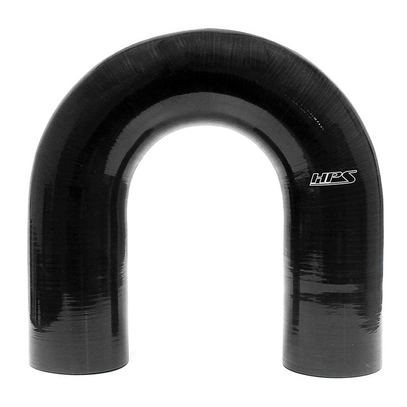 HPS 2″ 4-ply Reinforced Silicone 180 Degree U Elbow Coupler Hose | Universal (HTSEC180-200-BLK)