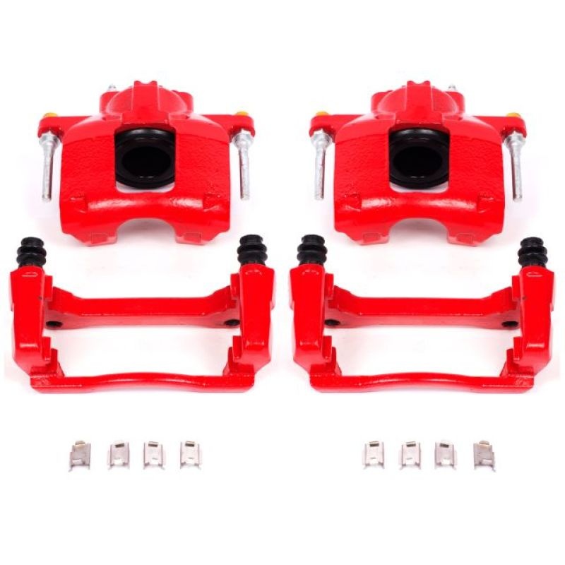 Power Stop 07-18 Jeep Wrangler JK Front Red Calipers w/Brackets – Pair