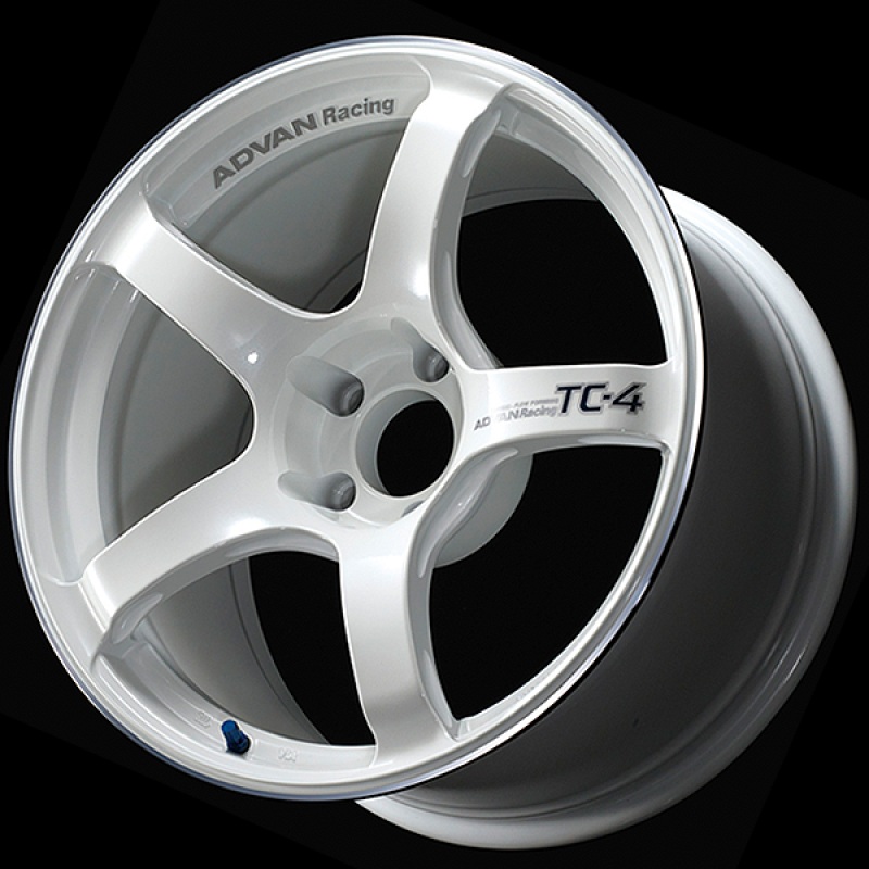 Advan TC4 18×9.5 +12 5-114.3 Racing White Metallic & Ring Wheel