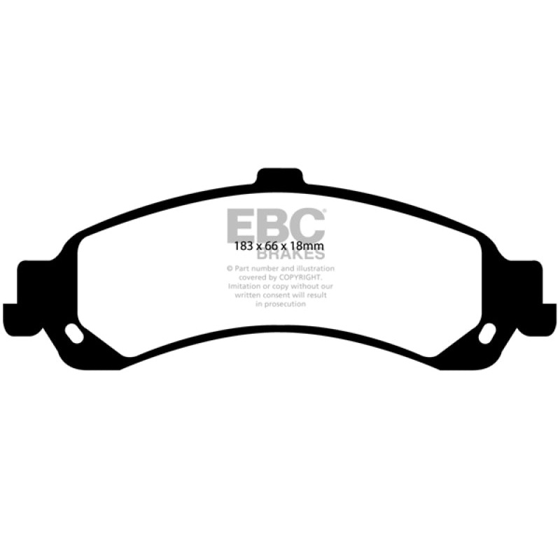 EBC 02 Cadillac Escalade 5.3 (PBR rear caliper) Yellowstuff Rear Brake Pads