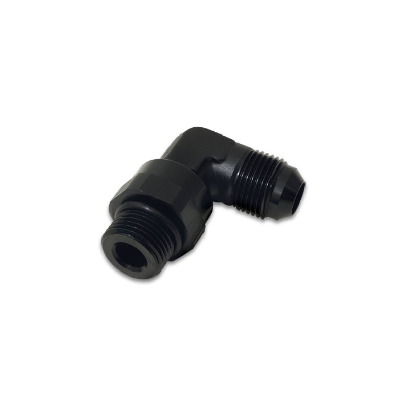 Vibrant -10AN Male Flare to Male -10AN ORB Swivel 90 Degree Adapter Fitting – Anodized Black