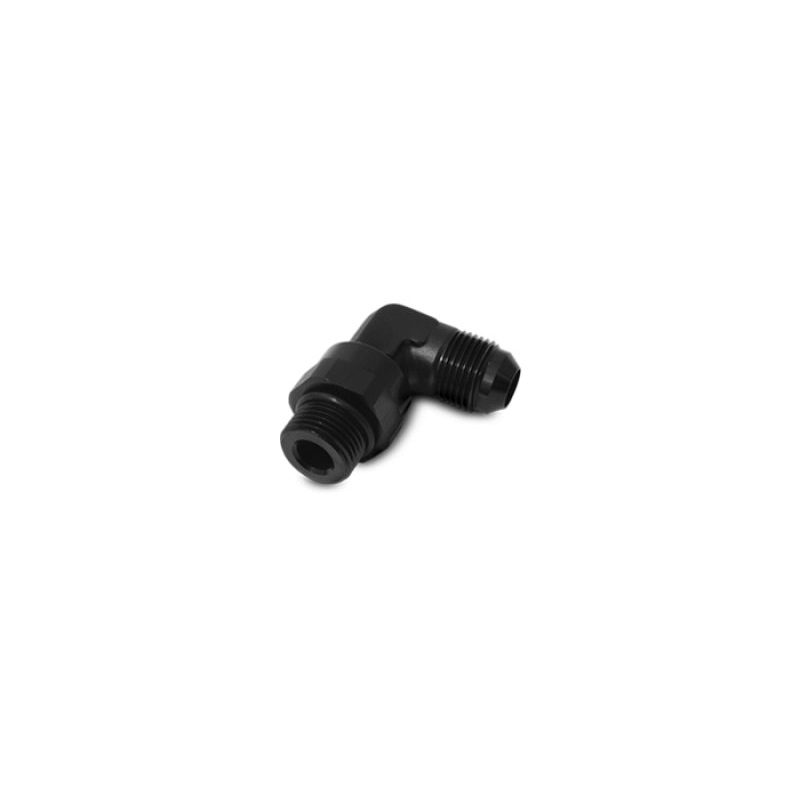 Vibrant -10AN Male Flare to Male -8 ORB Swivel 90 Degree Adapter – Anodized Black