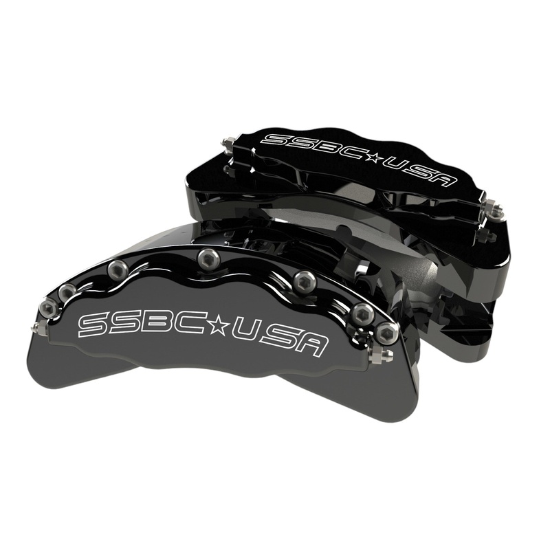 American Made B8-Barbarian 8 Piston Billet Aluminum Direct Fit Rear Caliper Upgrade Kit. Black