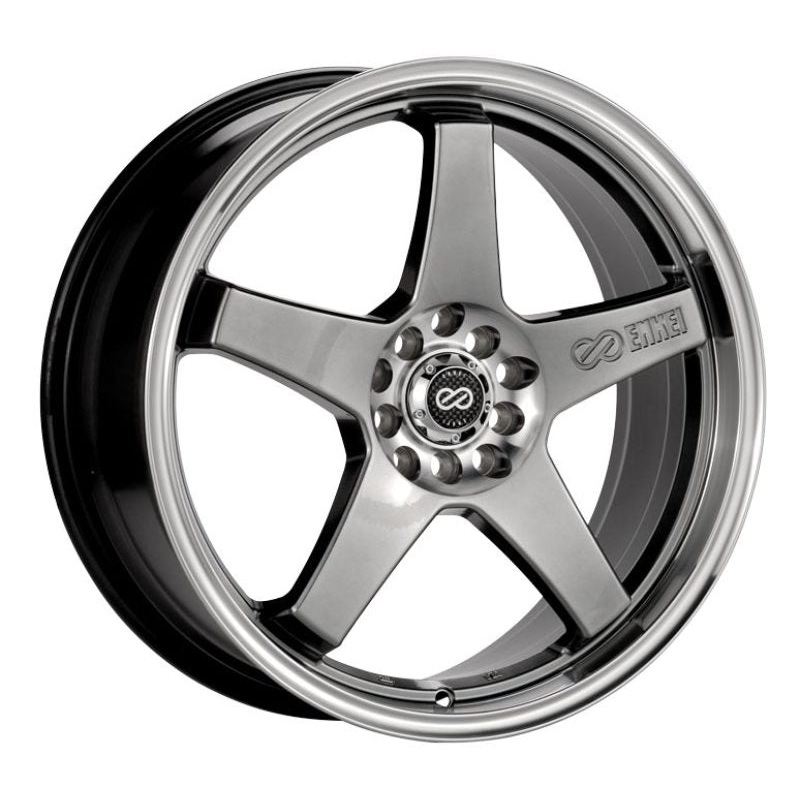 ENKEI EV5 Wheel – 17×7.0 +38 | 4×100/4×114.3 | Hyper Black w/ Machined Lip